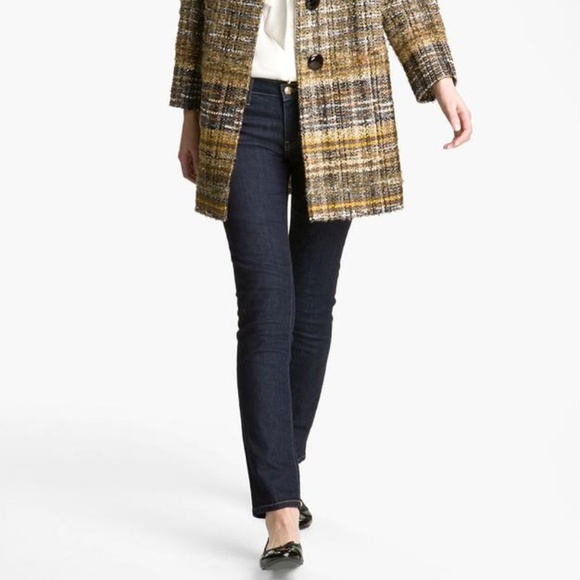 Kate Spade Dark Blue Rinse Denim Perry Street Straight Jeans “Play Hooky” NEW - Picture 4 of 10